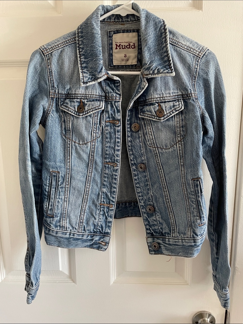 Mudd Light Blue Denim Jacket with Button Front S